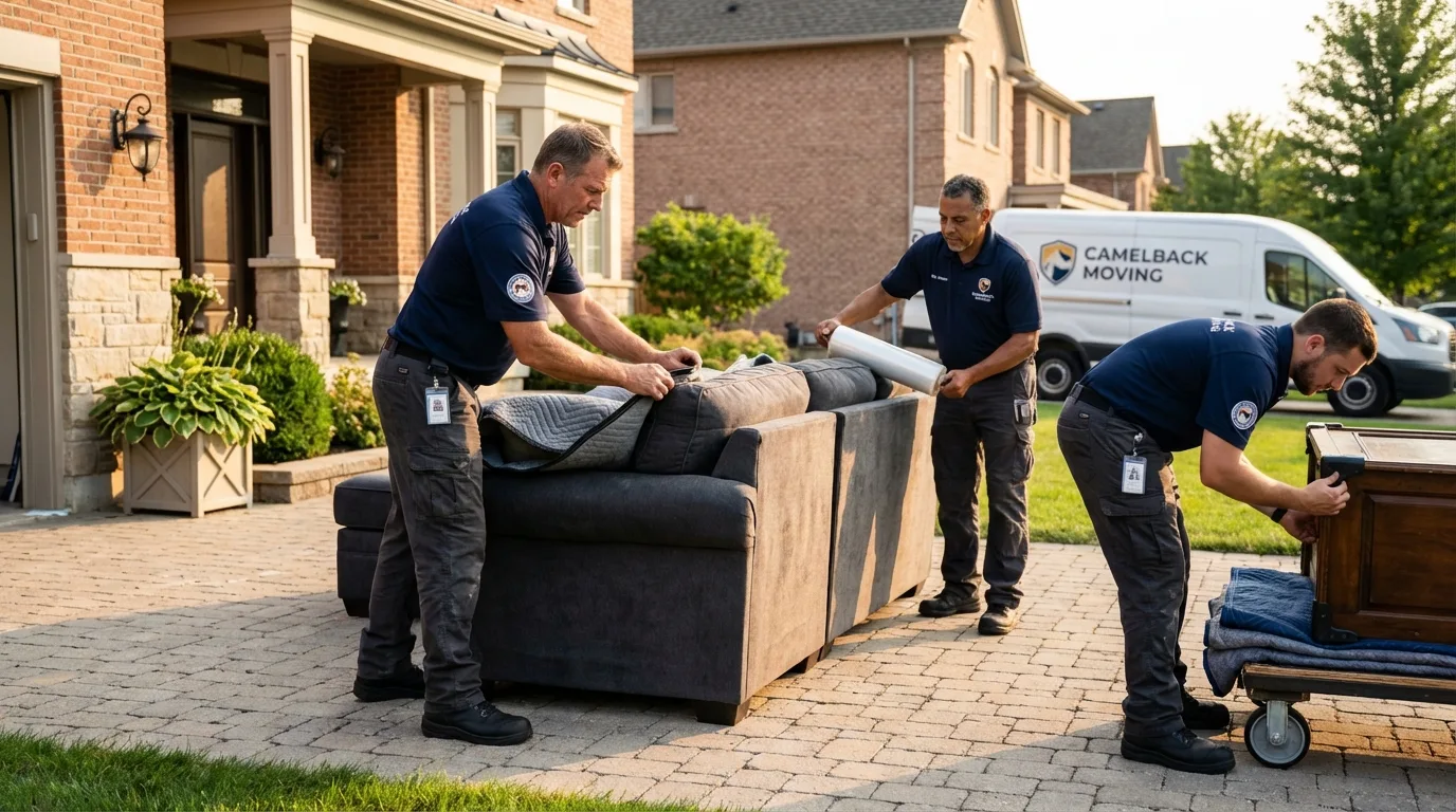 Large estate moving crew wrapping furniture in Helena, AR